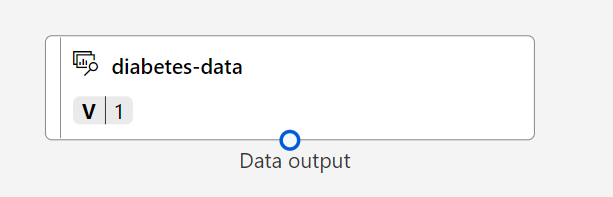 Screenshot of the diabetes-data dataset on the designer canvas.