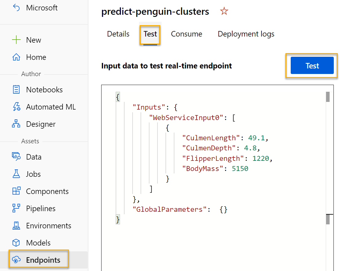 Screenshot of the location of the Endpoints option on the left-hand pane.