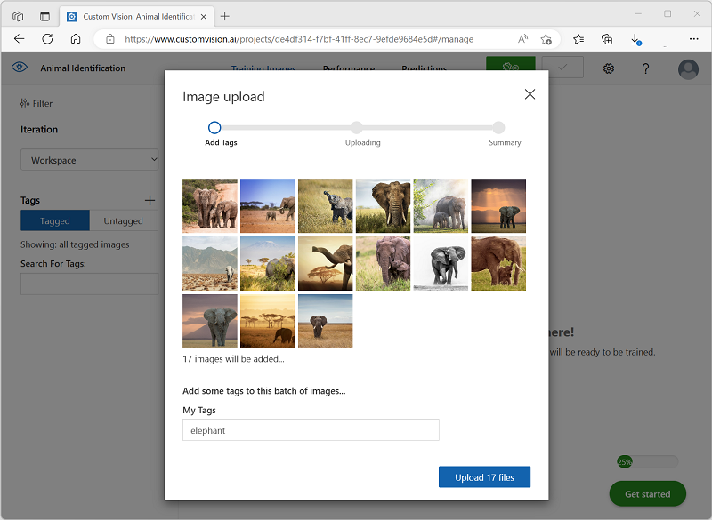 Screenshot of the Image upload interface.